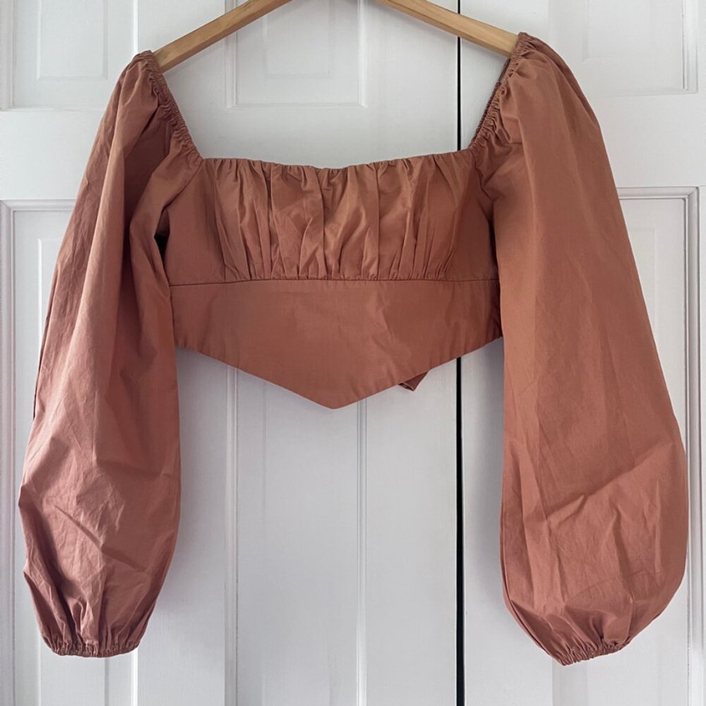 Princess Polly Long Sleeve cotton crop top